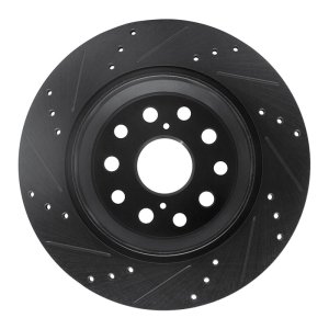Lexus LS460 Brake Rotor (1) - Rear Right - R1 Concepts - Drilled & Slotted - Black - `07-`17 Lexus LS460 Brake Rotor (1) - Rear Right - R1 Concepts - Drilled & Slotted - Black - `07-`17